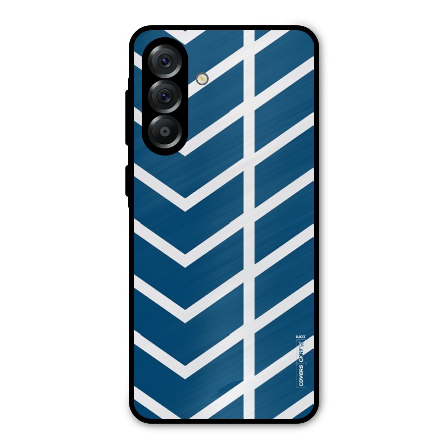 Blue White Pattern Metal Back Case for Galaxy A56