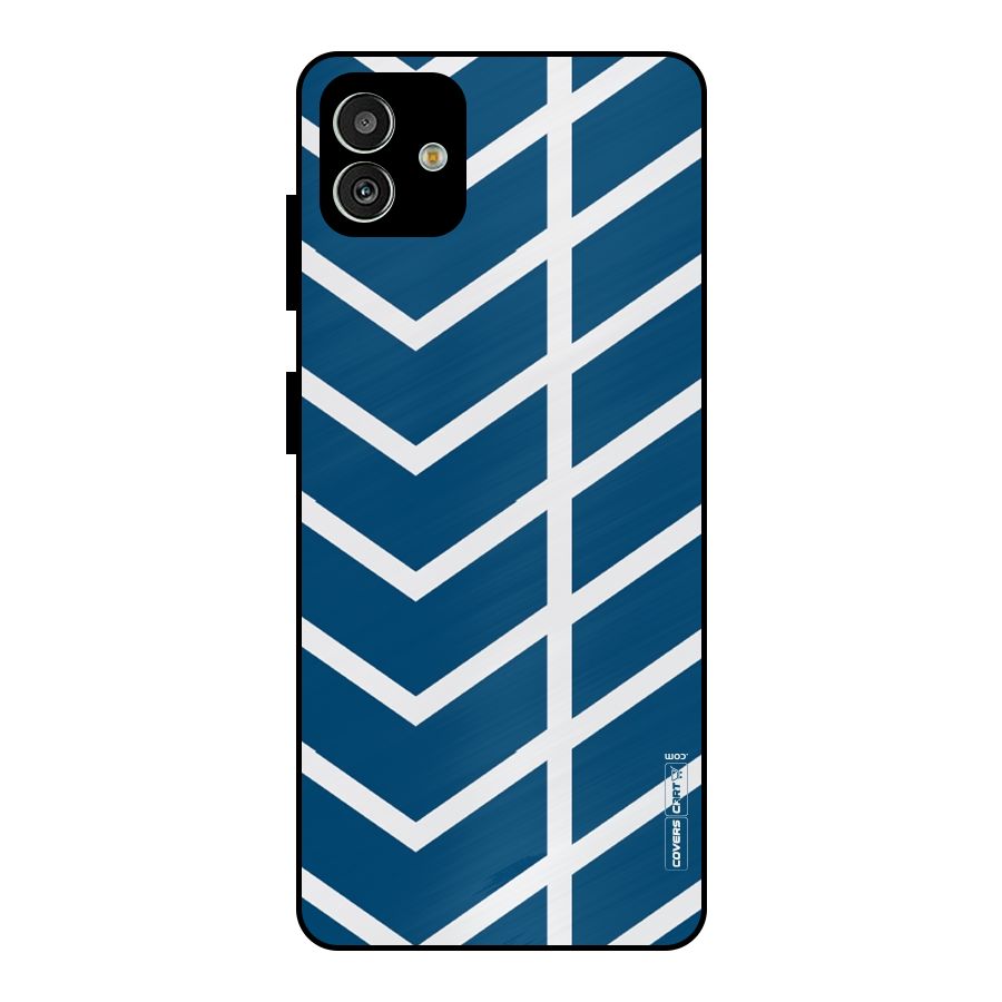 Blue White Pattern Metal Back Case for Galaxy M13 5G
