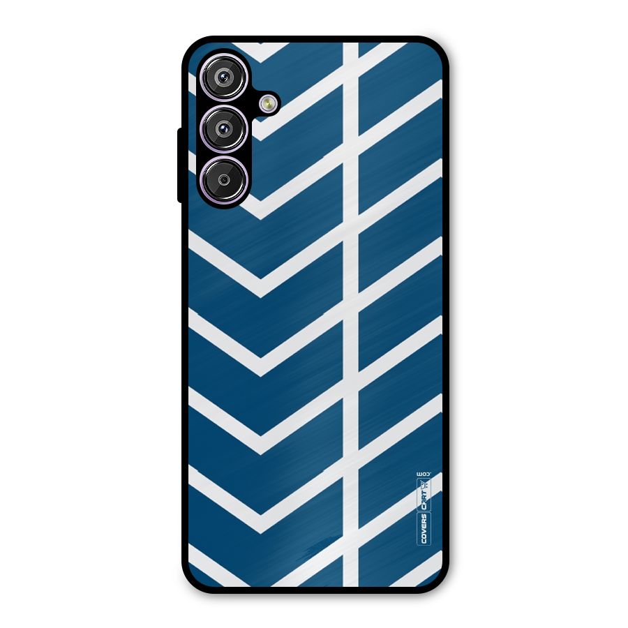 Blue White Pattern Metal Back Case for Galaxy M15