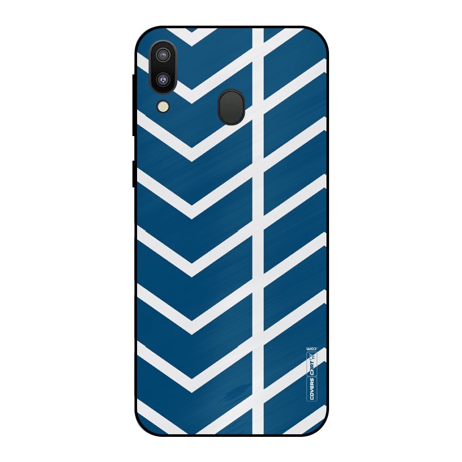 Blue White Pattern Metal Back Case for Galaxy M20