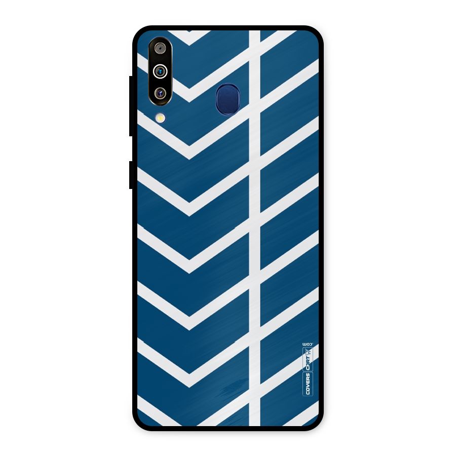 Blue White Pattern Metal Back Case for Galaxy M30