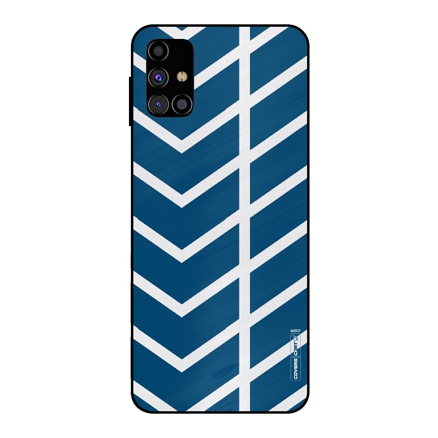 Blue White Pattern Metal Back Case for Galaxy M31s