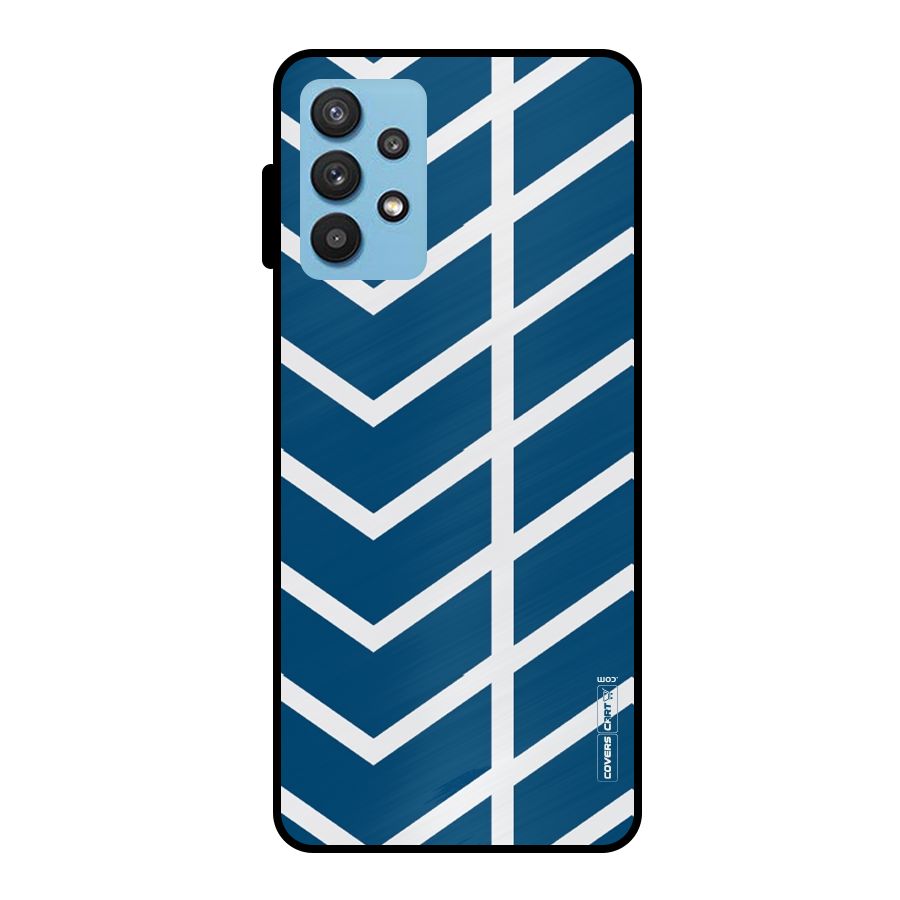 Blue White Pattern Metal Back Case for Galaxy M32 5G