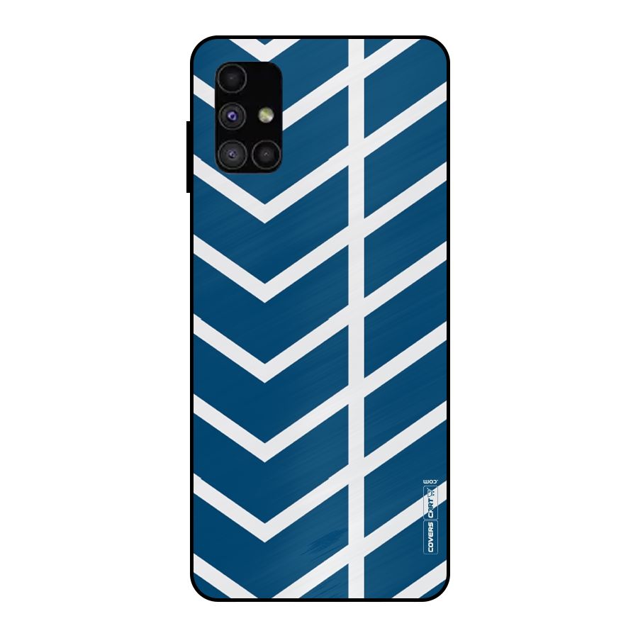 Blue White Pattern Metal Back Case for Galaxy M51