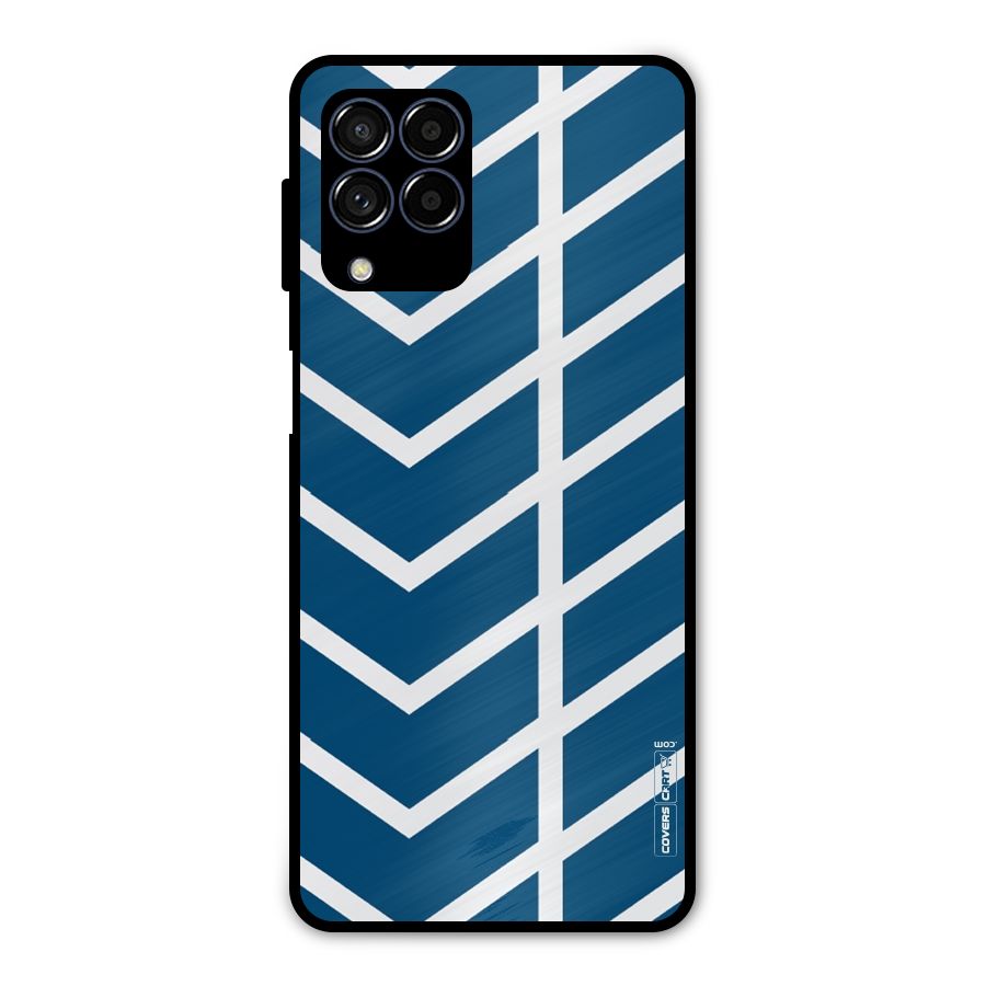Blue White Pattern Metal Back Case for Galaxy M53 5G