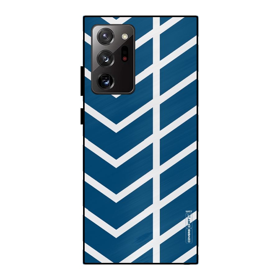 Blue White Pattern Metal Back Case for Galaxy Note 20 Ultra