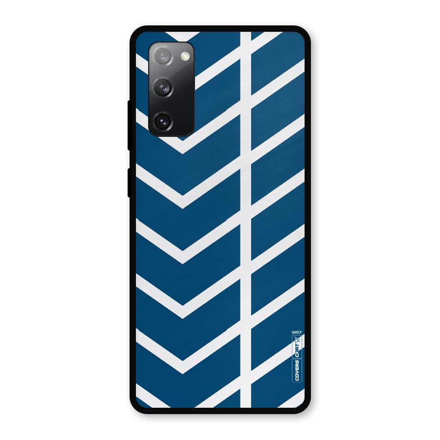 Blue White Pattern Metal Back Case for Galaxy S20 FE