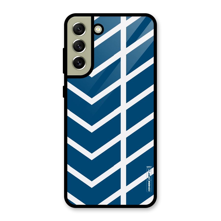 Blue White Pattern Metal Back Case for Galaxy S21 FE 5G (2023)