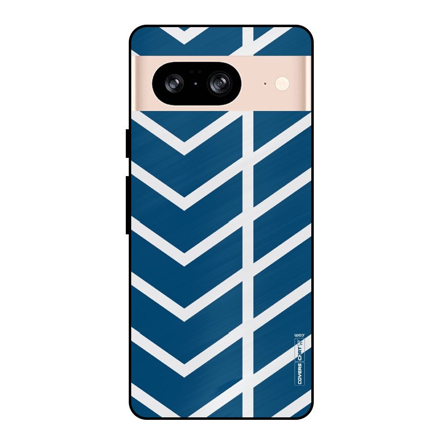 Blue White Pattern Metal Back Case for Google Pixel 8