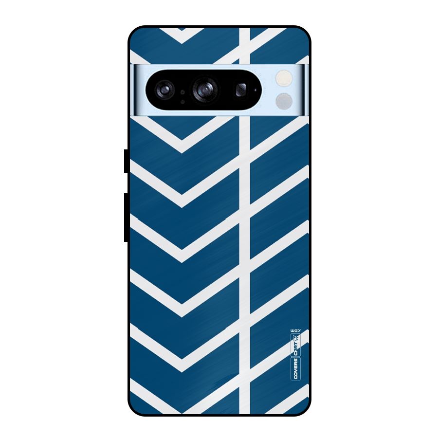 Blue White Pattern Metal Back Case for Google Pixel 8 Pro