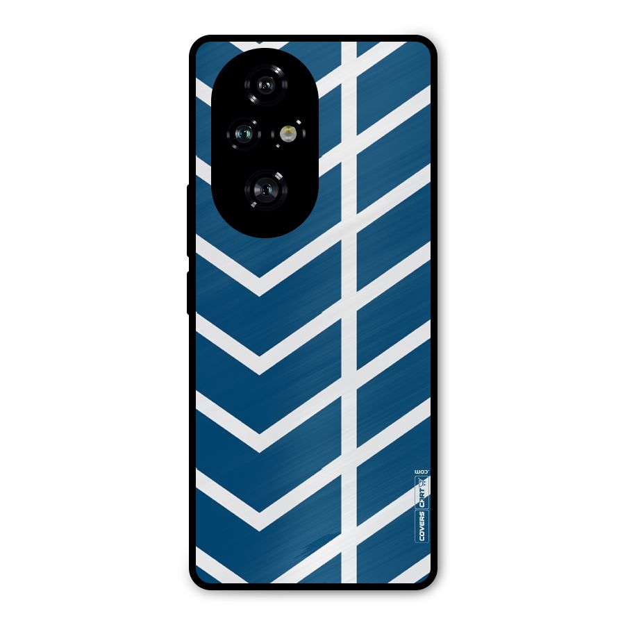 Blue White Pattern Metal Back Case for Honor 200 Pro