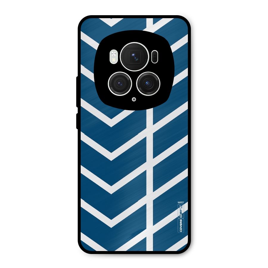 Blue White Pattern Metal Back Case for Honor Magic6 Pro