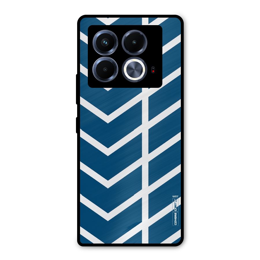 Blue White Pattern Metal Back Case for Infinix Note 40 5G