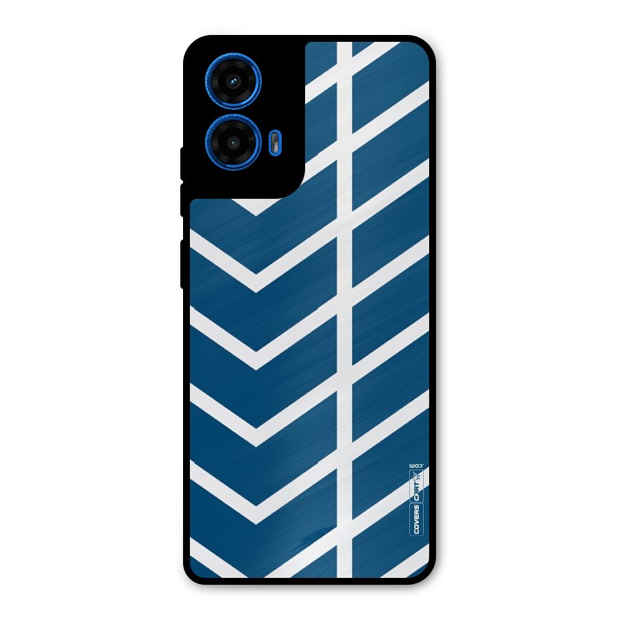Blue White Pattern Metal Back Case for Moto G45