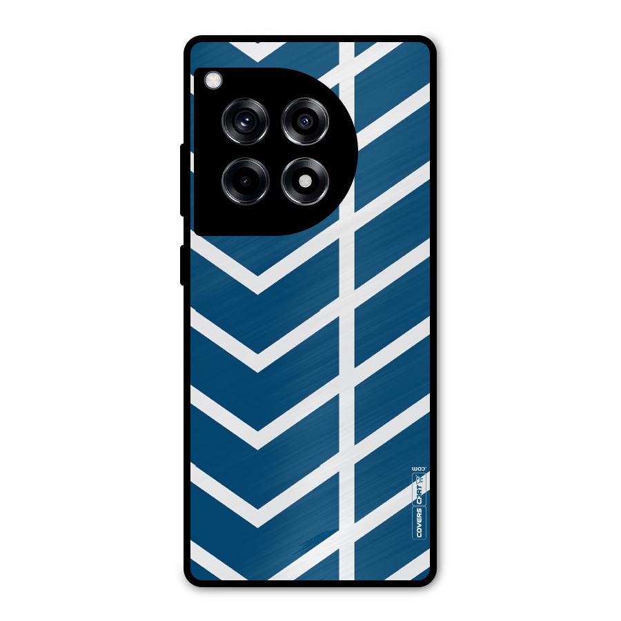 Blue White Pattern Metal Back Case for OnePlus 12R