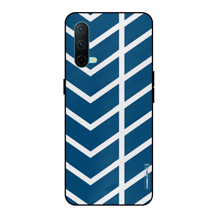 Blue White Pattern Metal Back Case for OnePlus Nord CE 5G
