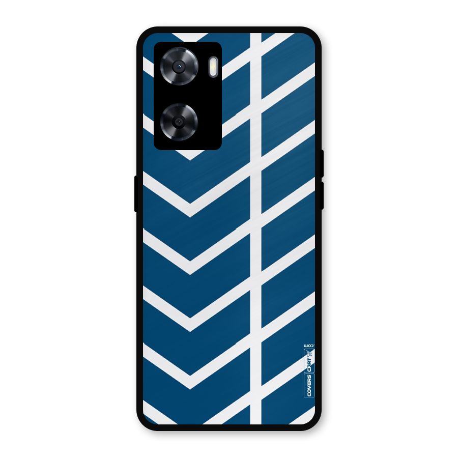 Blue White Pattern Metal Back Case for OnePlus Nord N20 SE