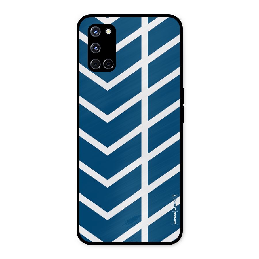 Blue White Pattern Metal Back Case for Oppo A52