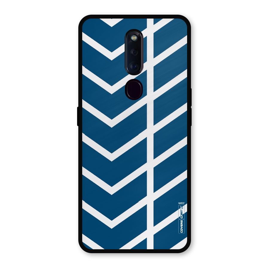 Blue White Pattern Metal Back Case for Oppo F11 Pro