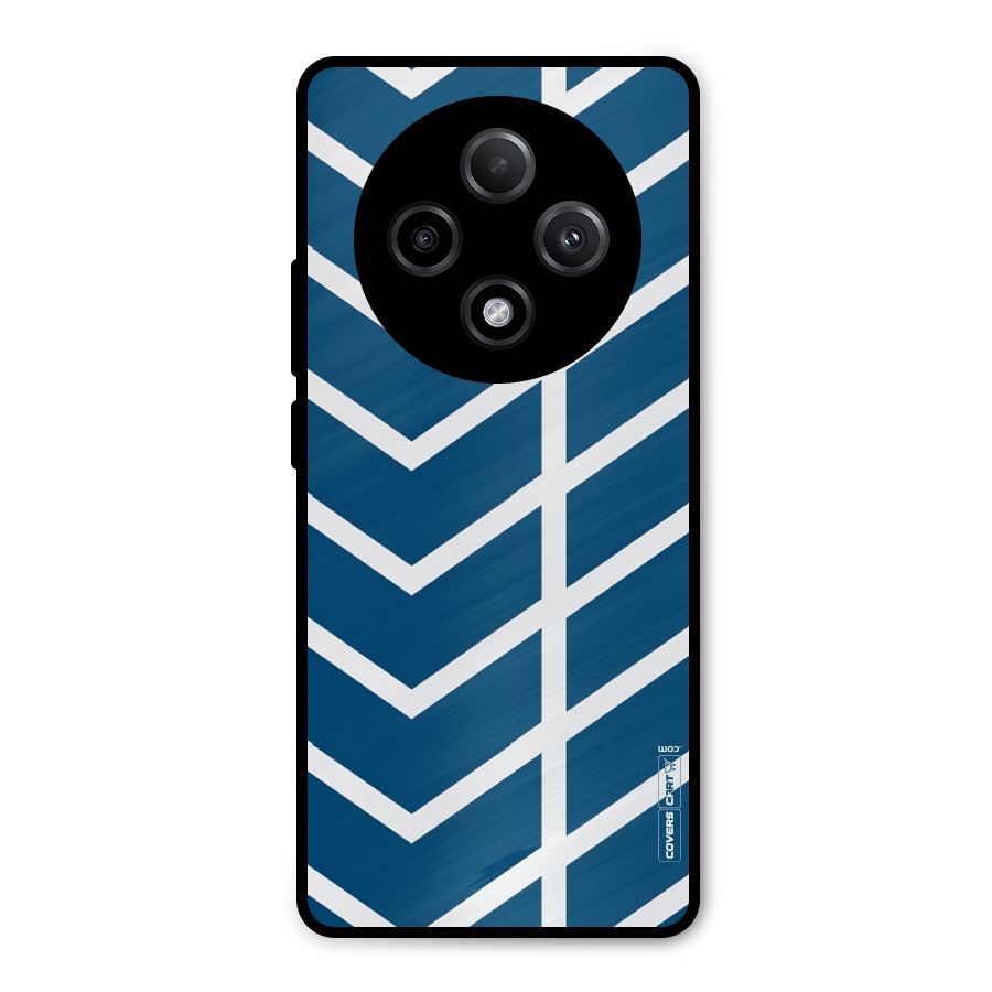 Blue White Pattern Metal Back Case for Oppo F27 Pro Plus