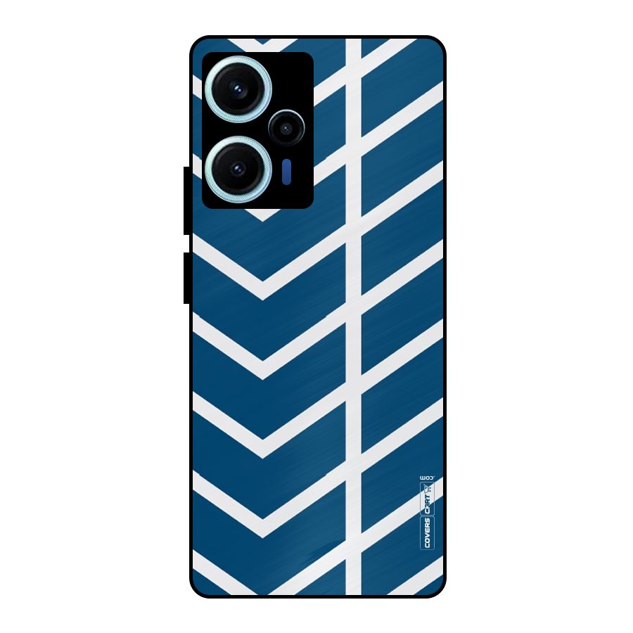 Blue White Pattern Metal Back Case for Poco F5