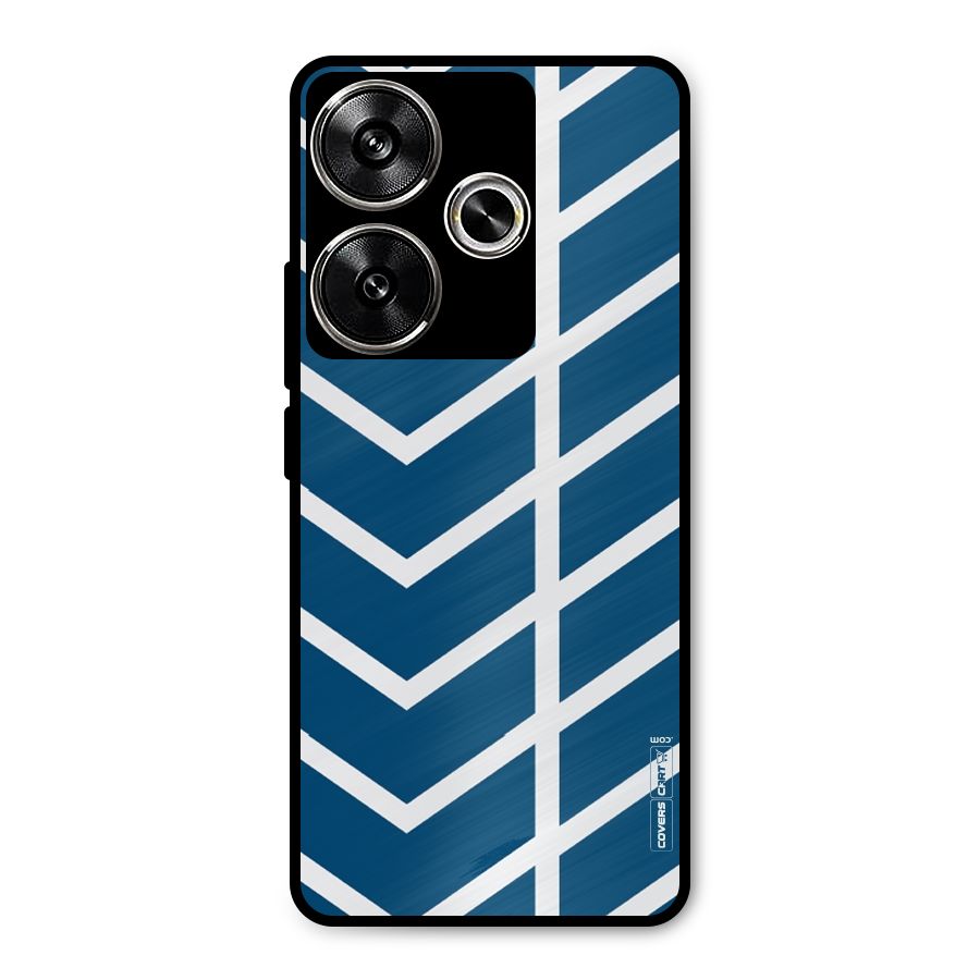 Blue White Pattern Metal Back Case for Poco F6
