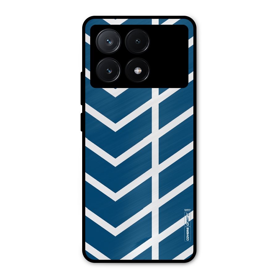 Blue White Pattern Metal Back Case for Poco X6 Pro
