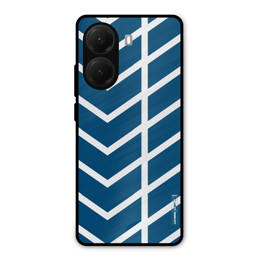 Blue White Pattern Metal Back Case for Poco X7 Pro