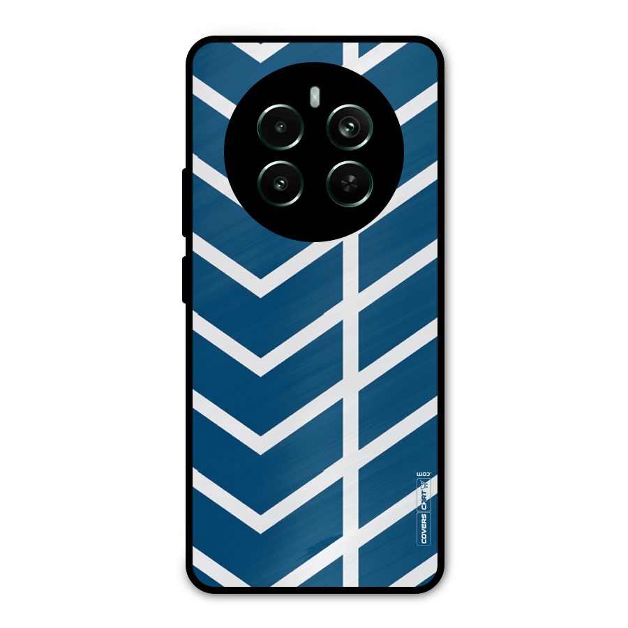 Blue White Pattern Metal Back Case for Realme 12 Pro Plus