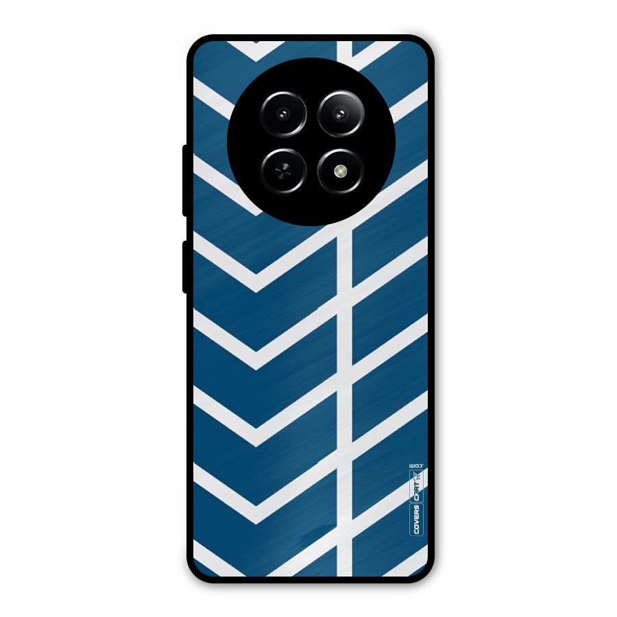 Blue White Pattern Metal Back Case for Realme 13