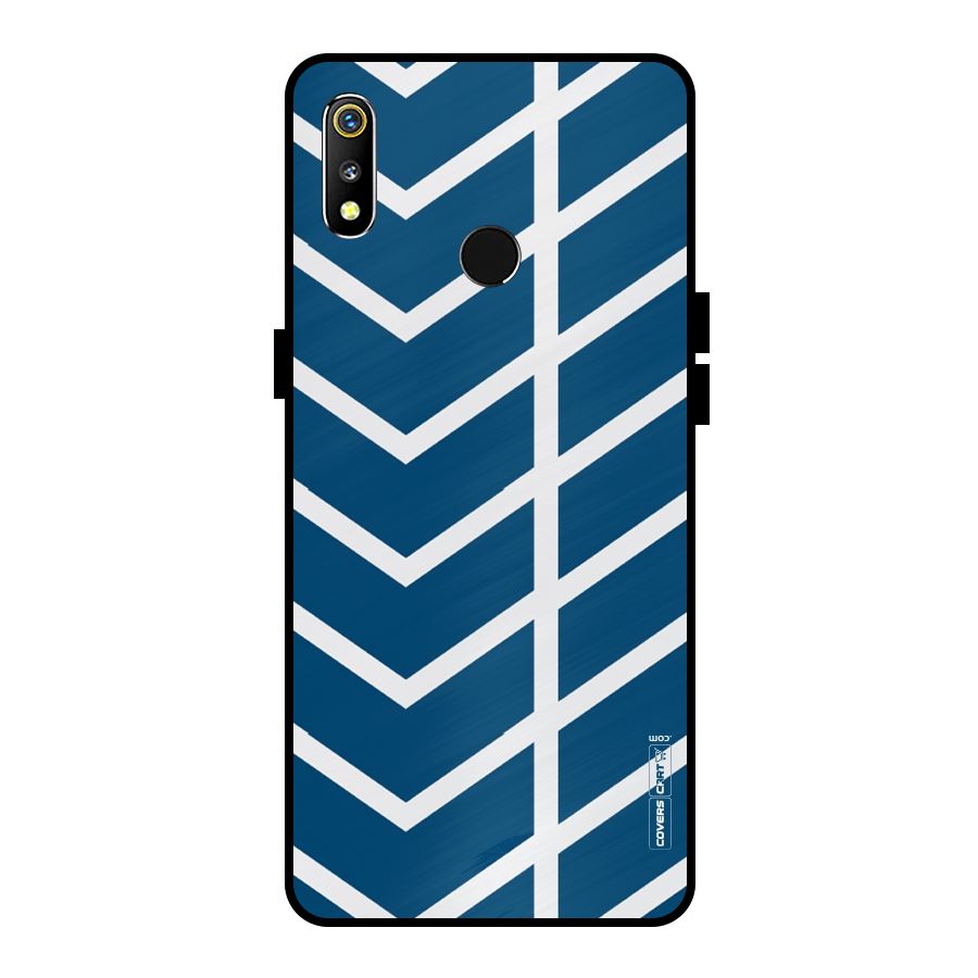 Blue White Pattern Metal Back Case for Realme 3