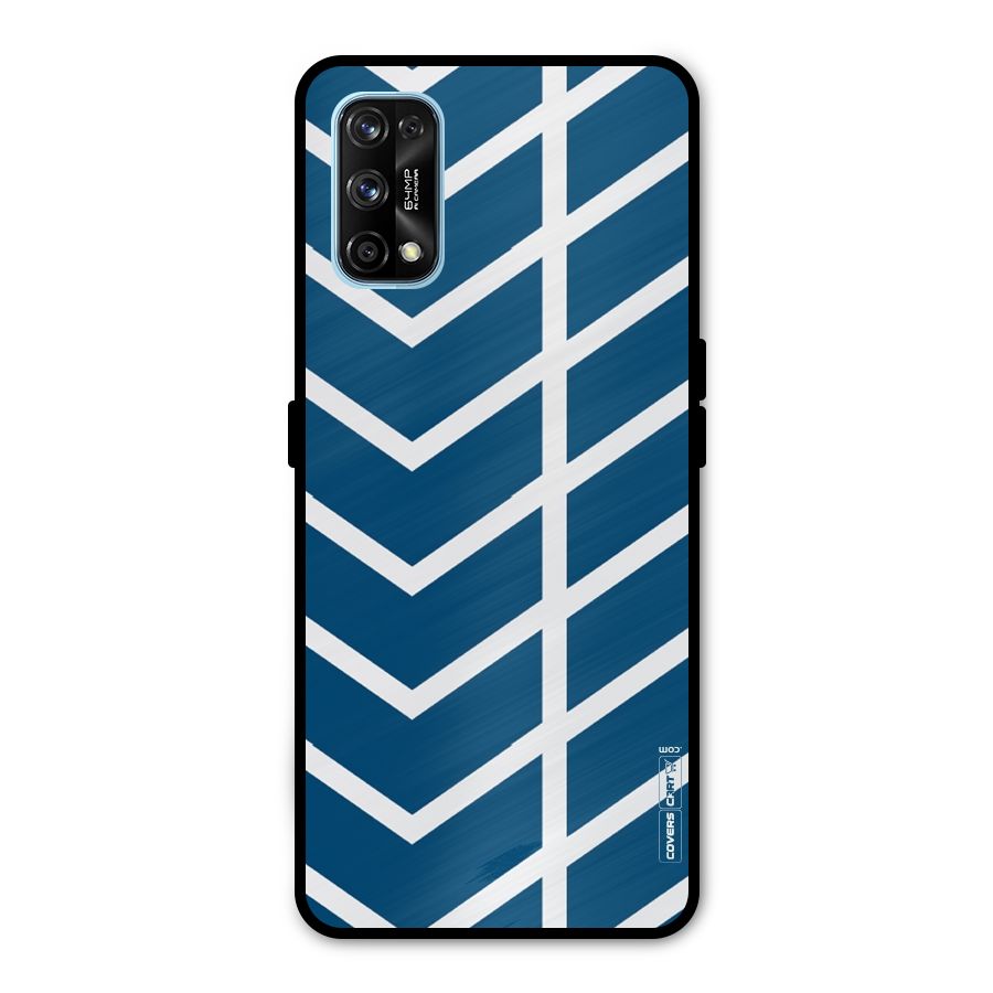 Blue White Pattern Metal Back Case for Realme 7 Pro