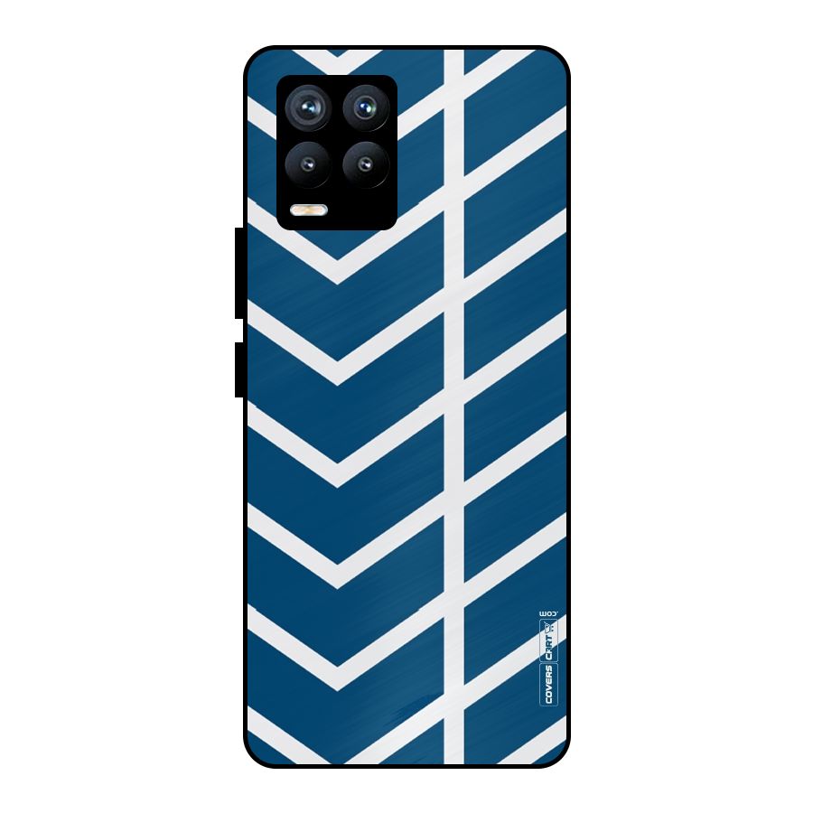 Blue White Pattern Metal Back Case for Realme 8 Pro