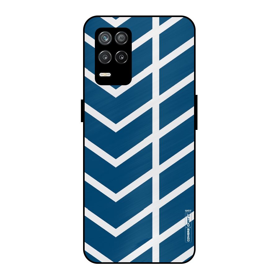 Blue White Pattern Metal Back Case for Realme 9 5G