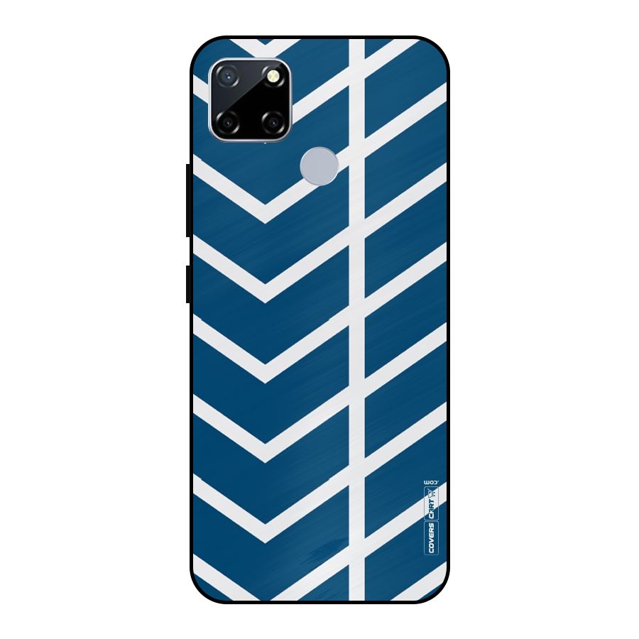Blue White Pattern Metal Back Case for Realme Narzo 20