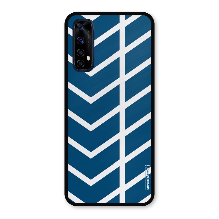 Blue White Pattern Metal Back Case for Realme Narzo 20 Pro