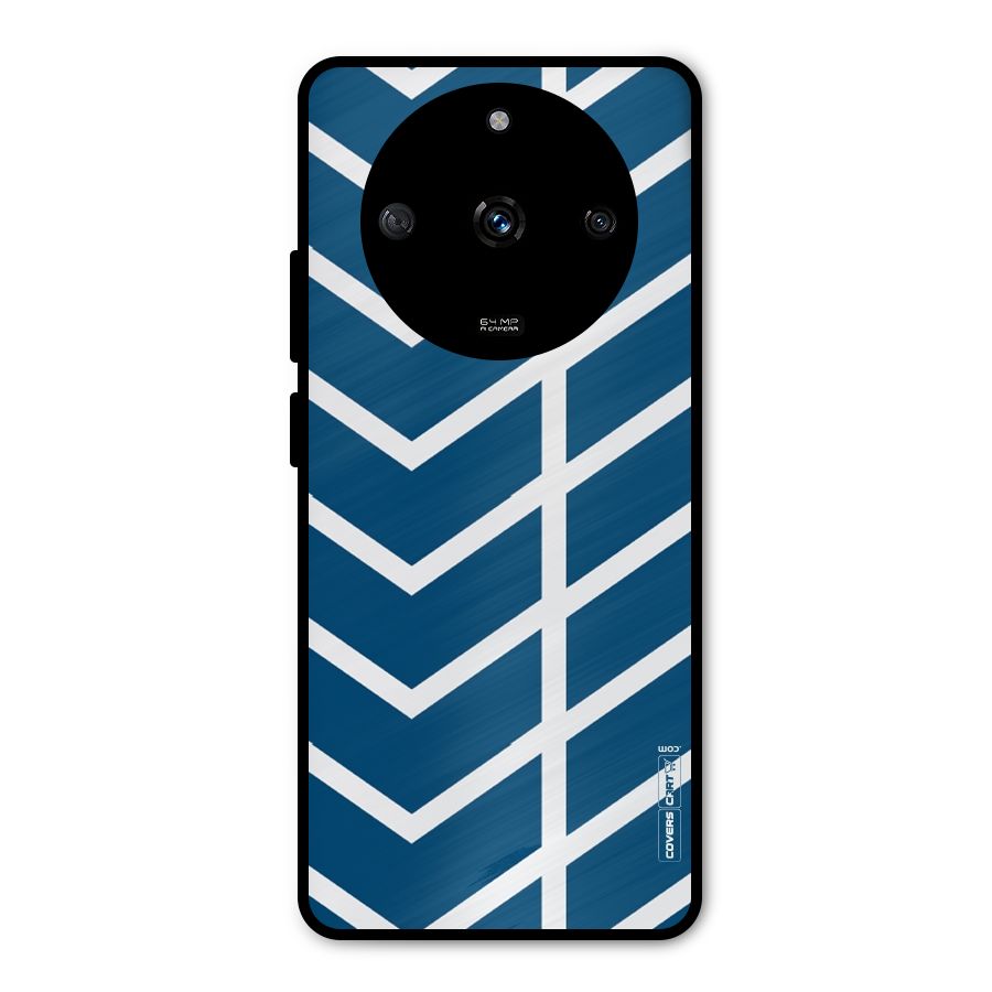 Blue White Pattern Metal Back Case for Realme Narzo 60 5G