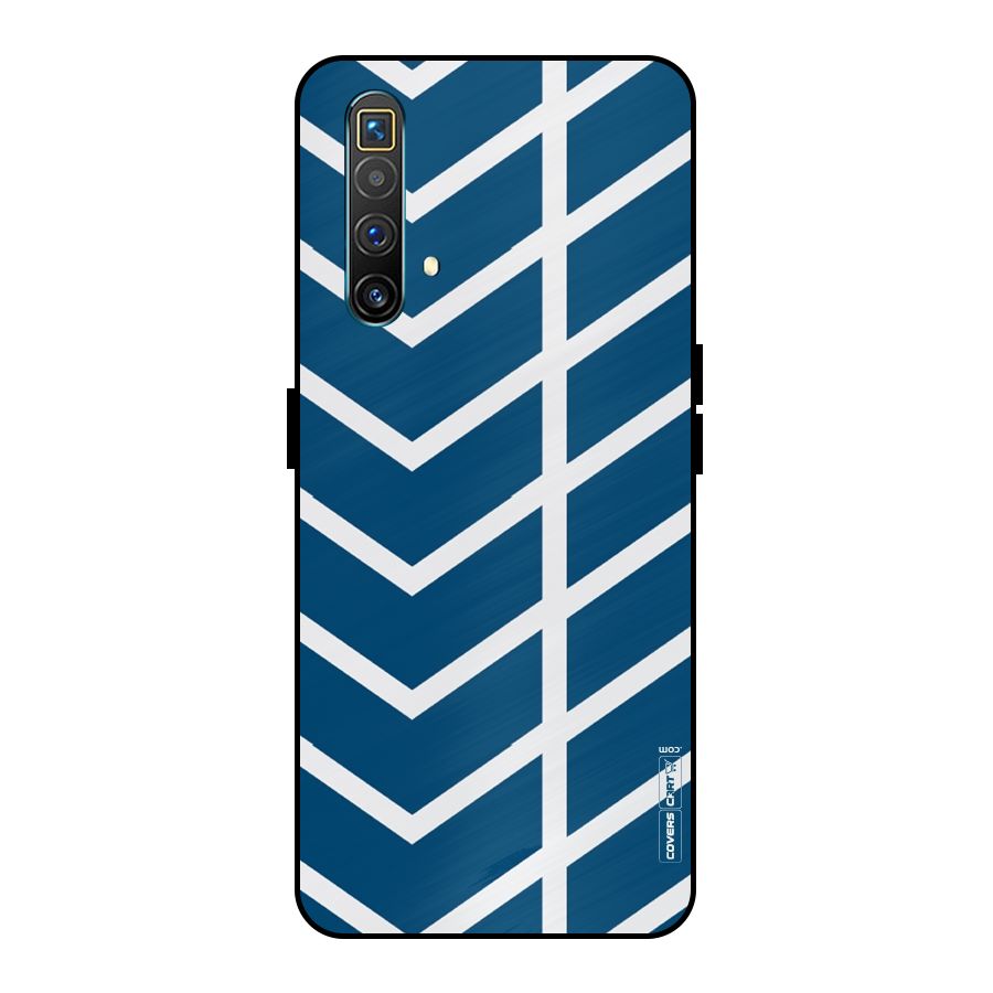 Blue White Pattern Metal Back Case for Realme X3 SuperZoom