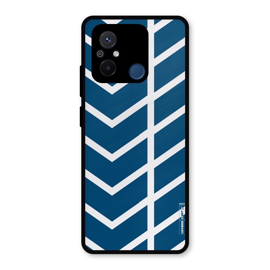 Blue White Pattern Metal Back Case for Redmi 12C