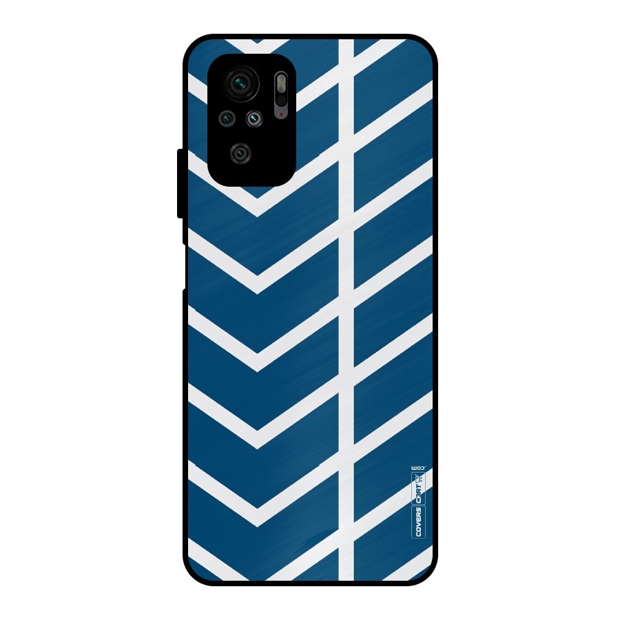 Blue White Pattern Metal Back Case for Redmi Note 10S