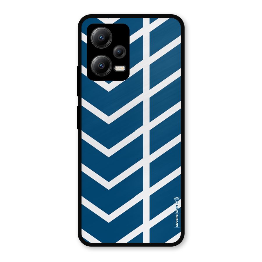 Blue White Pattern Metal Back Case for Redmi Note 12 5G