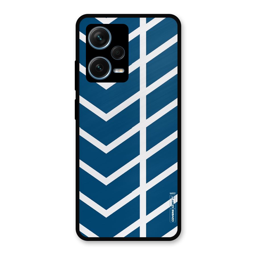 Blue White Pattern Metal Back Case for Redmi Note 12 Pro Plus 5G