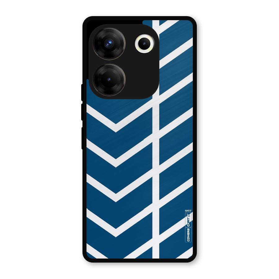 Blue White Pattern Metal Back Case for Tecno Camon 20