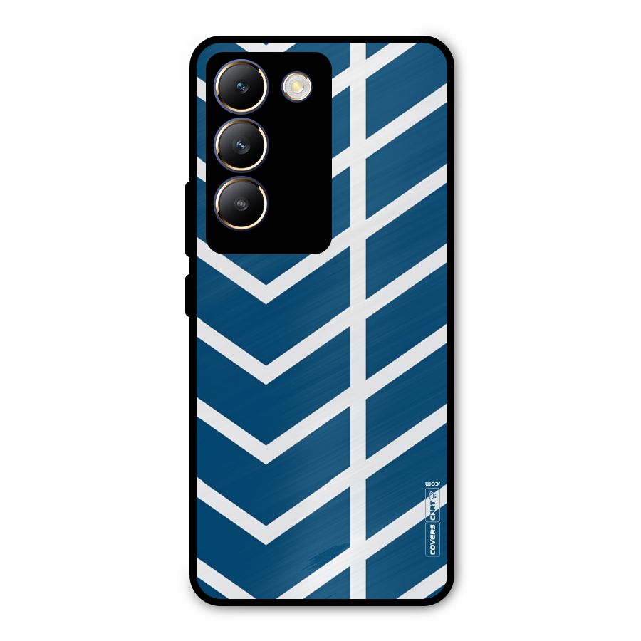 Blue White Pattern Metal Back Case for Vivo T3 5G
