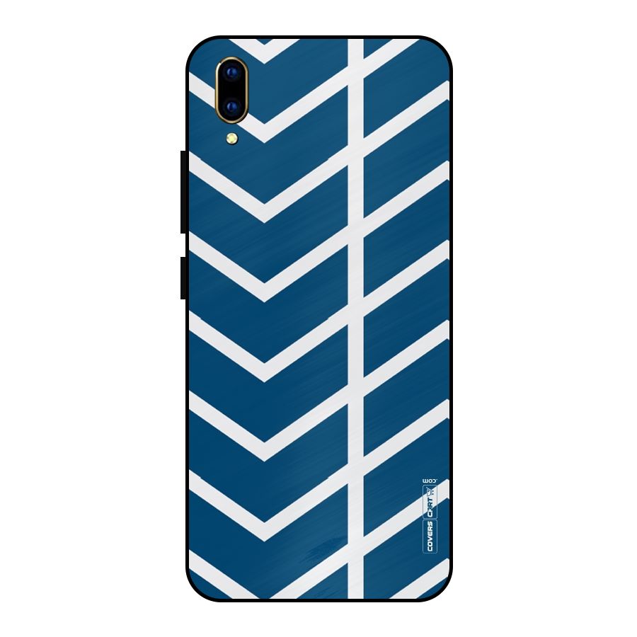 Blue White Pattern Metal Back Case for Vivo V11 Pro