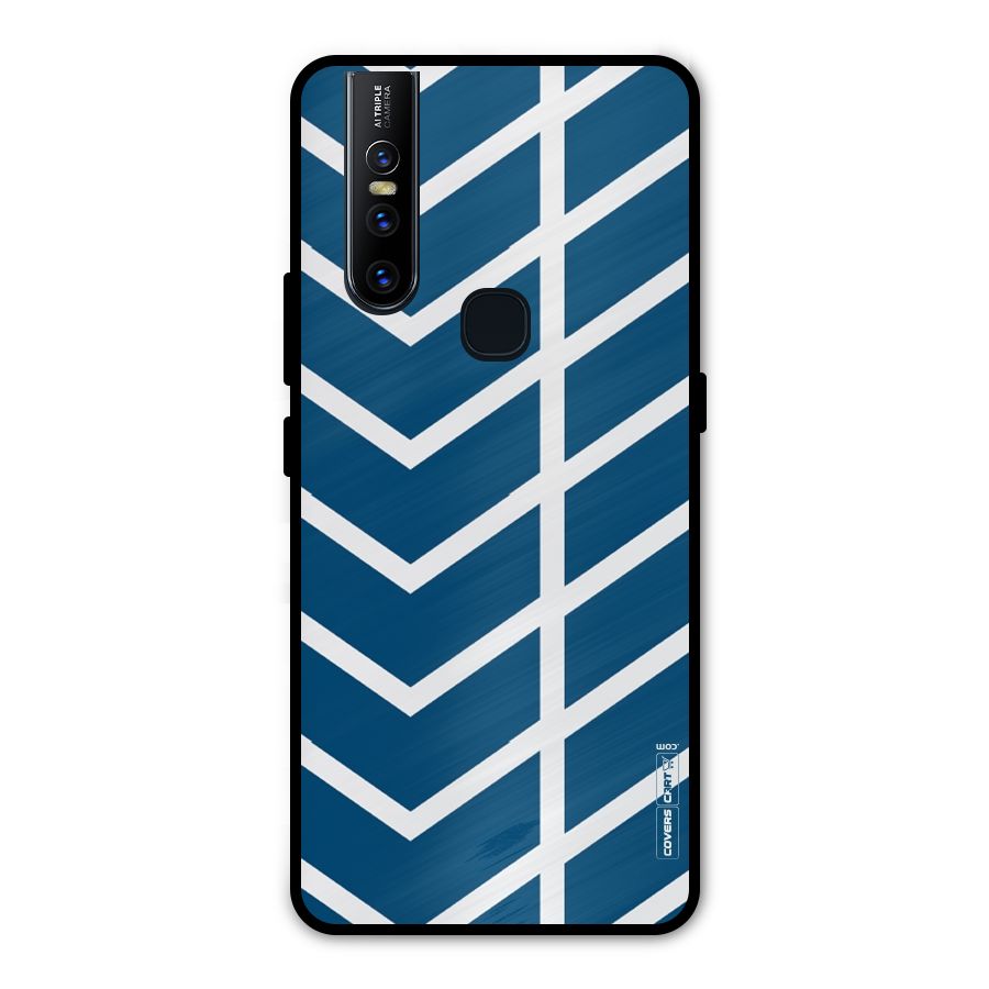 Blue White Pattern Metal Back Case for Vivo V15