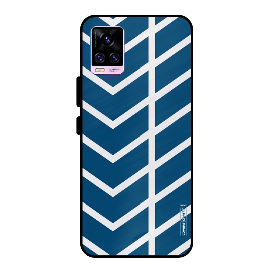 Blue White Pattern Metal Back Case for Vivo V20 Pro
