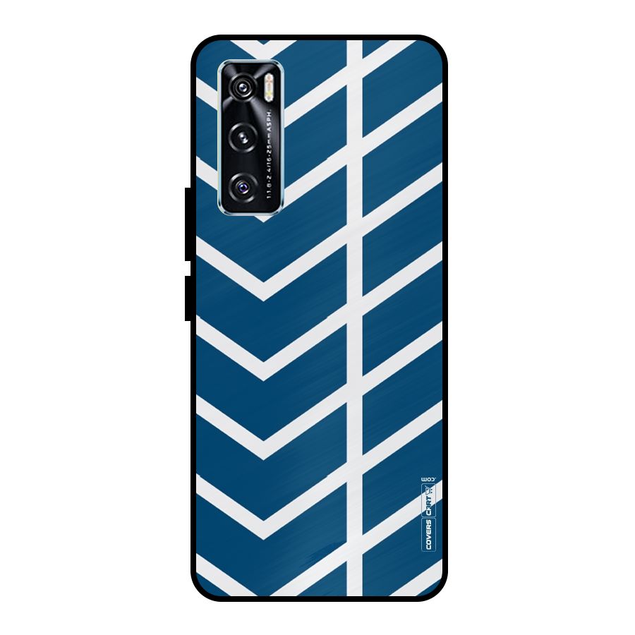 Blue White Pattern Metal Back Case for Vivo V20 SE