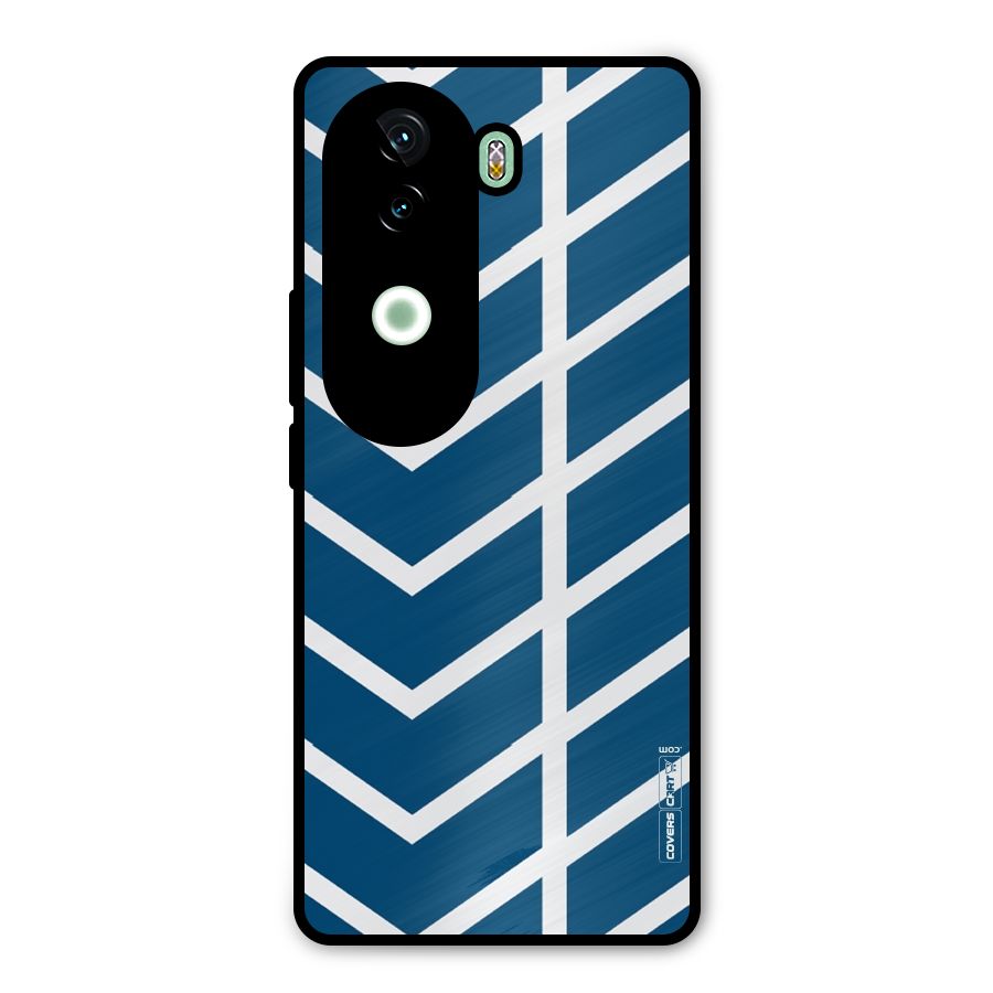 Blue White Pattern Metal Back Case for Vivo V40e