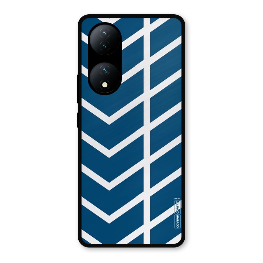 Blue White Pattern Metal Back Case for Vivo Y100a